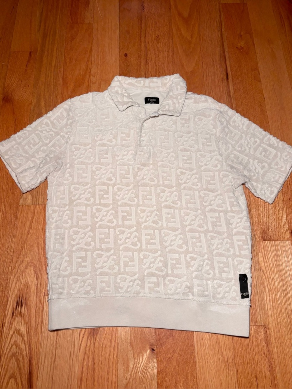 Fendi Terry Jacquard FF Motif Shirt with Collar